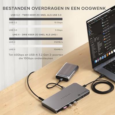 Satechi Thunderbolt 4 docking station met DisplayLink - Space Grey