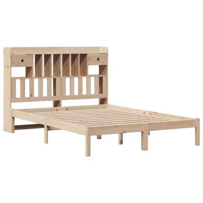 Bed met boekenkast zonder matras massief grenenhout 140x190 cm - thumbnail