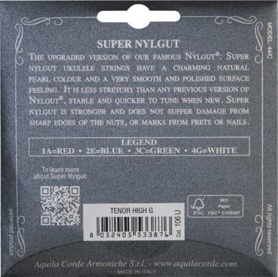 Aquila 106U Super Nylgut GCEA set snaren voor tenor ukelele hoge G
