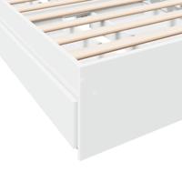 Bedframe met lades bewerkt hout wit 90x200 cm - thumbnail