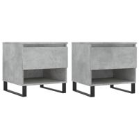 Salontafels 2 st 50x46x50 cm bewerkt hout betongrijs - thumbnail