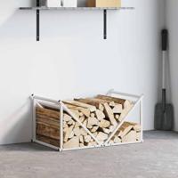 VidaXL Brandhoutrek 70x43x34,5 cm koudgewalst staal wit - thumbnail