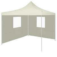 VidaXL Partytent met 2 zijwanden inklapbaar 2x2 m staal crème - thumbnail