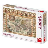 DinoToys Dino puzzel - historische kaart van de wereld - 2000 stukjes - thumbnail