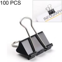 100st 19 mm zwart metalen Clip Notes brief paperclip Office Bind - thumbnail