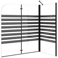 VidaXL Badwand gestreept 120x68x130 cm gehard glas - thumbnail