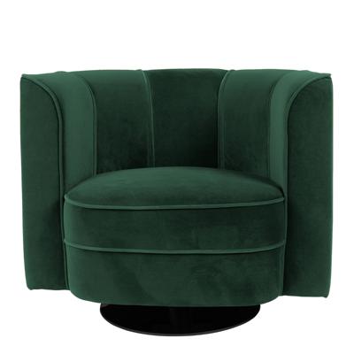 Dutchbone Draaibare Fauteuil 'Flower', kleur Groen Dutchbone Draaibare Fauteuil 'Flower', kleur Groen