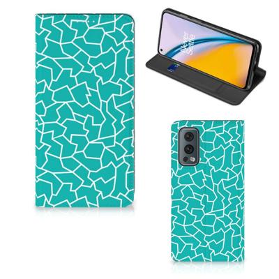 OnePlus Nord 2 5G | Bookcase | Cracks Blue OnePlus Nord 2 5G | Bookcase | Cracks Blue