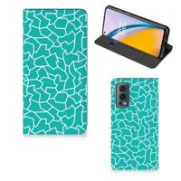 OnePlus Nord 2 5G | Bookcase | Cracks Blue - thumbnail