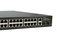 LevelOne gep-2821 28-port gigabit poe switch, 24x poe outputs, 2x gigabit rj45, 2x gigabit sfp, 1u - thumbnail