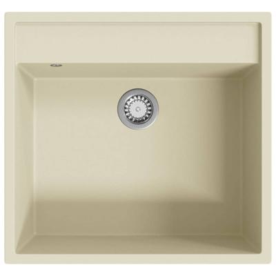 VidaXL Gootsteen met overloopgat graniet beige