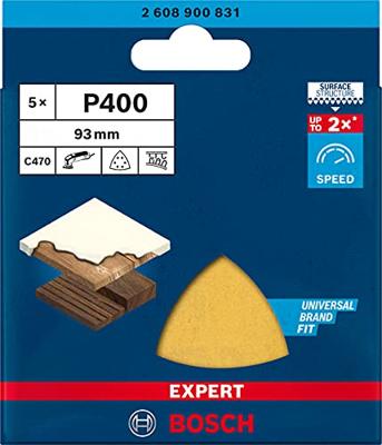 Bosch Accessoires Expert C470 schuurpapier voor deltaschuurmachines 93 mm, K400 5-delig - 2608900831 Bosch Accessoires Expert C470 schuurpapier voor deltaschuurmachines 93 mm, K400 5-delig - 2608900831