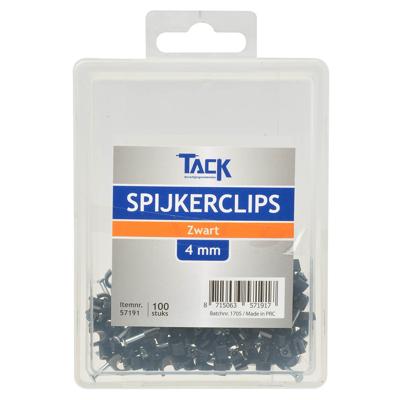 Spijkerclips zwart 4mm 100 stuks