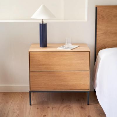 Kave Home Nachtkastje 'Vedrana' Eiken, Met 2 lades