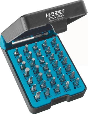 Hazet 2240N/36 Bitset 36-delig Pozidriv, Zeskant, 1/4 (6,3 mm), Kruiskop Phillips, Tamper Resistant Torx, Inbus, Binnen-Torx, Plat Hazet 2240N/36 Bitset 36-delig Pozidriv, Zeskant, 1/4 (6,3 mm), Kruiskop Phillips, Tamper Resistant Torx, Inbus, Binnen-Torx, Plat