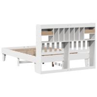 Bedframe zonder matras massief grenenhout wit 160x200 cm - thumbnail