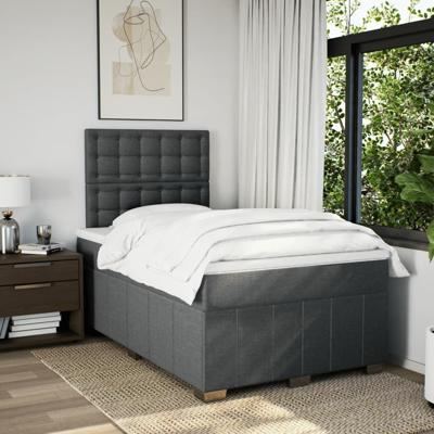 Boxspring met matras stof donkergrijs 120x200 cm - thumbnail