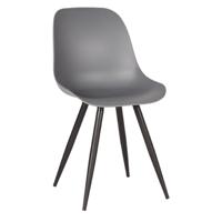LABEL51 Eetkamerstoel Monza - Antraciet - Kunststof - Black Frame - thumbnail