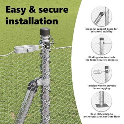 VidaXL Afrasteringspaal zilver 10 x 1,6 m (13 mm gaas) staal