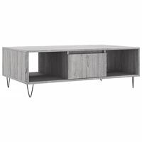 Salontafel 104x60x35 cm bewerkt hout grijs sonoma - thumbnail