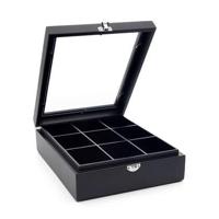 Bredemeijer Theedoos Bamboe 9-vaks - Zwart - thumbnail