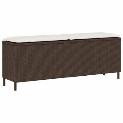 Tuinbank met kussen 110x30x40,5 cm poly rattan bruin