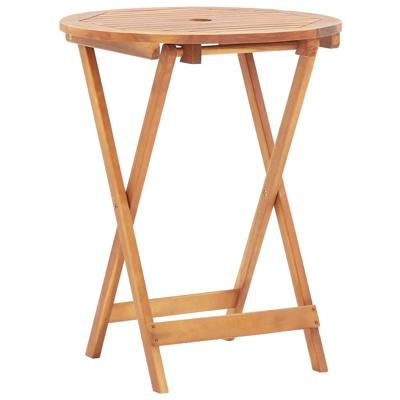 3-delige Bistroset bladpatroon stof en massief hout - thumbnail