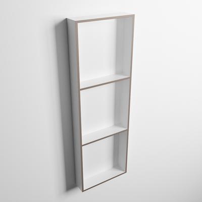 MONDIAZ EASY Nis 89,5x29,5cm in solid surface kleur Smoke | Talc. 3 vakken geschikt voor in- of opbouw