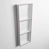 MONDIAZ EASY Nis 89,5x29,5cm in solid surface kleur Smoke | Talc. 3 vakken geschikt voor in- of opbouw - thumbnail