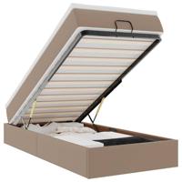 Ottoman bed met matras 80x200 cm kunstleer cappuccinokleurig - thumbnail