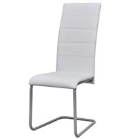 Eetkamerstoelen 2 st kunstleer wit - thumbnail