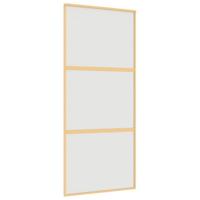 Schuifdeur 90x205 cm mat ESG-glas en aluminium goudkleurig - thumbnail