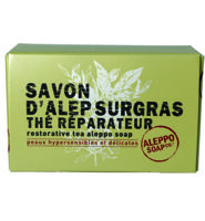 Aleppo Soap Co Aleppo zeep met thee in doosje (150 gr) - thumbnail