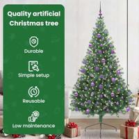 VidaXL Kunstmatig voorverlicht kerstboom met 300 led groen 210 cm pvc - thumbnail