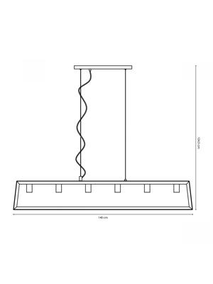 Light depot - hanglamp Dito taps 6L - zwart - Outlet