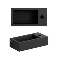 Fontein Clou Flush 3 36x18x9cm Keramiek Mat Zwart (Kraangat Rechts) - thumbnail