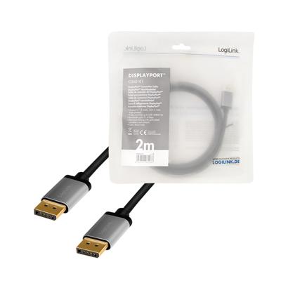 LogiLink DisplayPort AV Aansluitkabel [1x DisplayPort - 1x DisplayPort] 2 m Zwart/grijs