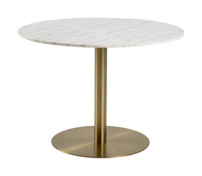 Sohome Ronde Eettafel 'Naima' 105cm, kleur Wit Marmer/Brass Sohome Ronde Eettafel 'Naima' 105cm, kleur Wit Marmer/Brass