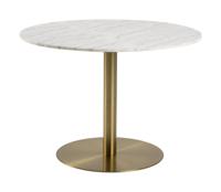 Sohome Ronde Eettafel 'Naima' 105cm, kleur Wit Marmer/Brass - thumbnail