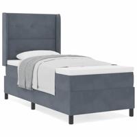 Boxspringbed met matras fluweel donkergrijs 100x200 cm - thumbnail
