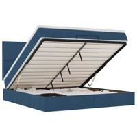 Ottoman bed met matras 160x200cm stof blauw - thumbnail