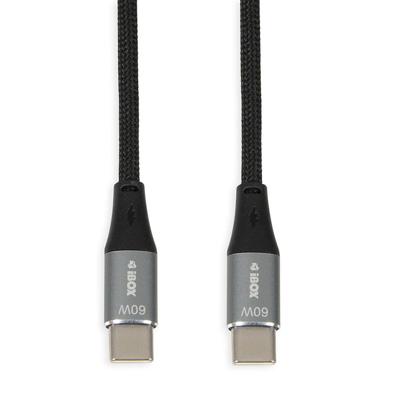 iBOX IKUTC USB-C kabel 60W 2m Zwart - thumbnail