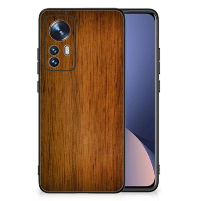Xiaomi 12 | 12X Houten Print Telefoonhoesje Donker Hout