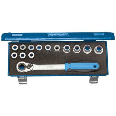 Dopsleutelset 19 SKU-20 14-delig 1/2 inch sleutelwijdtes 10-24 mm aantal tanden