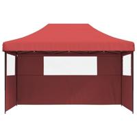 Partytent inklapbaar pop-up met 3 zijwanden bordeauxrood - thumbnail