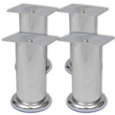 VidaXL Bankpoten rond chroom 120 mm 4 st VidaXL Bankpoten rond chroom 120 mm 4 st