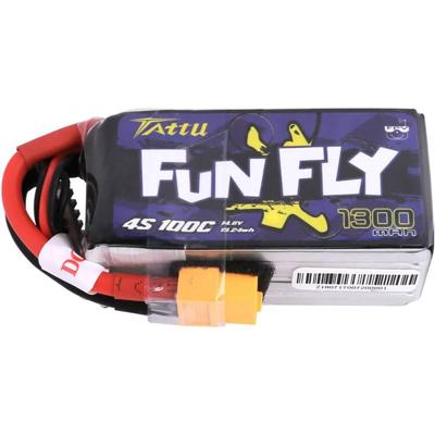 GensAce Tattu FunFly Lipo 100c 14,8 volt 1300mah met XT60 Stekker GensAce Tattu FunFly Lipo 100c 14,8 volt 1300mah met XT60 Stekker