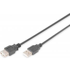 Digitus AK-300202-018-S USB-kabel USB 2.0 USB-A stekker, USB-A bus 1.80 m Zwart Digitus AK-300202-018-S USB-kabel USB 2.0 USB-A stekker, USB-A bus 1.80 m Zwart