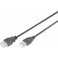 Digitus AK-300202-018-S USB-kabel USB 2.0 USB-A stekker, USB-A bus 1.80 m Zwart - thumbnail