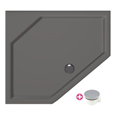 Douchebak Xenz Marshall | 90x90x4 cm | Incl.Afvoersifon-Chroom | Acryl | Vijfhoek | Antraciet mat Douchebak Xenz Marshall | 90x90x4 cm | Incl.Afvoersifon-Chroom | Acryl | Vijfhoek | Antraciet mat